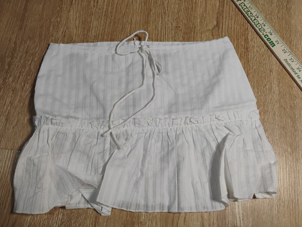 Mexx White Bubble Skirt Waist Mini Cotton Tiered A2718 Womens 0